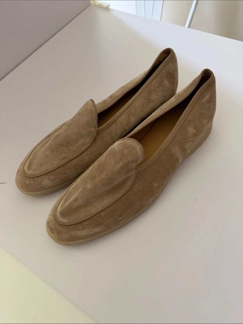 Baudion & Lange Men's Suede Loafers in Taupe Sz 46(12.5).  Tub9